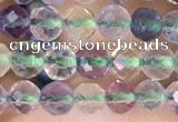 CTG1540 15.5 inches 4mm faceted round fluorite beads wholesale