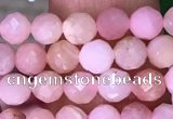 CTG1545 15.5 inches 4mm faceted round pink opal beads wholesale