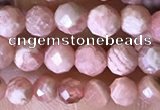 CTG1546 15.5 inches 4mm faceted round rhodochrosite beads wholesale