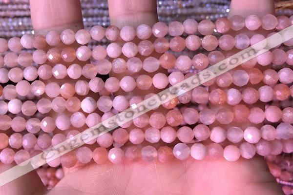 CTG1548 15.5 inches 4mm faceted round moonstone gemstone beads