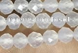 CTG1552 15.5 inches 4mm faceted round white agate beads wholesale