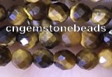 CTG1559 15.5 inches 4mm faceted round yellow tiger eye beads