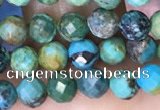 CTG1561 15.5 inches 4mm faceted round turquoise beads wholesale