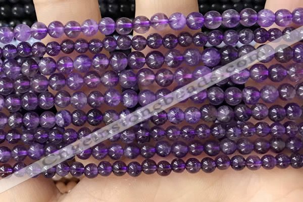 CTG1584 15.5 inches 4mm round amethyst gemstone beads wholesale