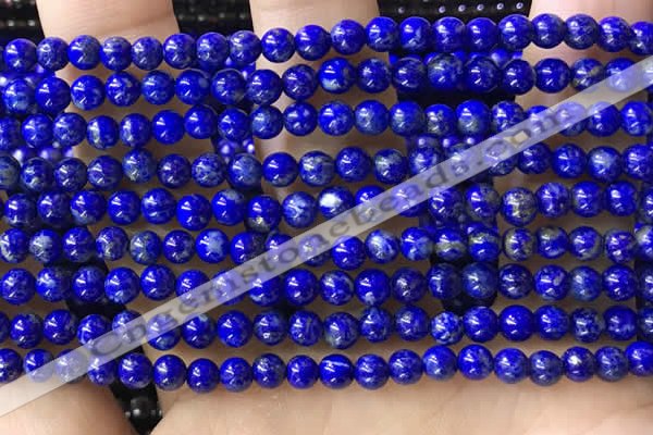 CTG1598 15.5 inches 4mm round lapis lazuli beads wholesale