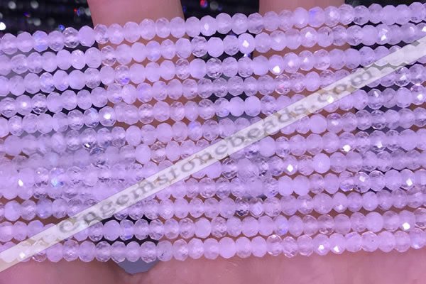 CTG1603 2.5*3.5mm faceted rondelle tiny white moonstone beads