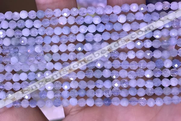 CTG1604 15.5 inches 3.5mm faceted round tiny aquamarine beads