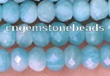 CTG1611 15.5 inches 3*4mm faceted rondelle tiny amazonite beads