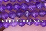 CTG1624 15.5 inches 3mm faceted round tiny amethyst beads