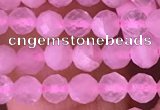 CTG1635 15.5 inches 3.5mm faceted round tiny rose quartz beads