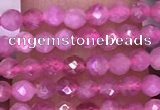 CTG1639 15.5 inches 2.5mm faceted round tiny pink tourmaline beads