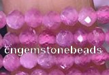 CTG1640 15.5 inches 3mm faceted round tiny pink tourmaline beads