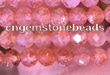 CTG1647 15.5 inches 3mm faceted round tiny strawberry quartz beads