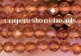 CTG1650 15.5 inches 3mm faceted round tiny orange garnet beads