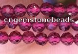 CTG1655 15.5 inches 3.5mm faceted round tiny red garnet beads