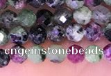 CTG1673 15.5 inches 3mm faceted round tiny ruby zoisite beads