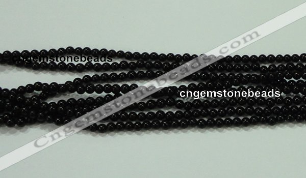 CTG17 15.5 inches 2mm round A grade tiny black agate beads