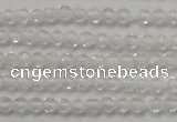CTG202 15.5 inches 3mm faceted round tiny white crystal beads