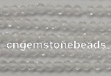 CTG202 15.5 inches 3mm faceted round tiny white crystal beads