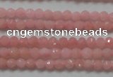 CTG203 15.5 inches 3mm faceted round tiny Chinese pink opal beads