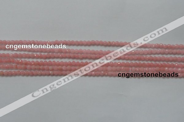 CTG203 15.5 inches 3mm faceted round tiny Chinese pink opal beads