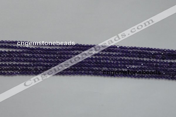 CTG205 15.5 inches 3mm faceted round tiny amethyst gemstone beads