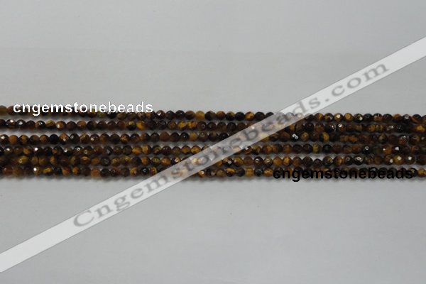 CTG207 15.5 inches 3mm faceted round tiny yellow tiger eye beads