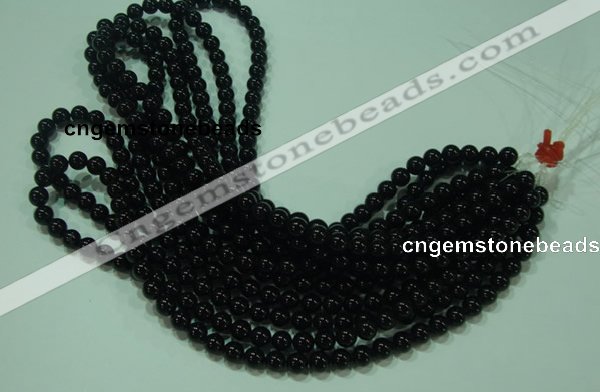 CTG21 15.5 inches 6mm round B grade black agate beads wholesale