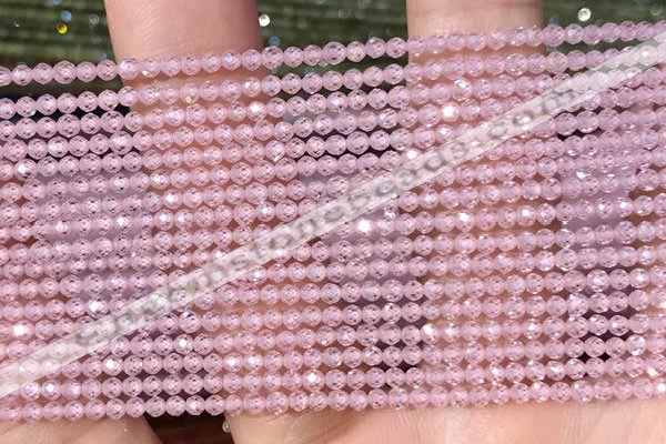 CTG2101 15 inches 2mm faceted round tiny quartz glass beads