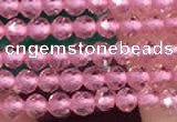 CTG2113 15 inches 2mm faceted round tiny quartz glass beads