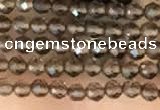 CTG2124 15 inches 2mm,3mm faceted round smoky quartz gemstone beads