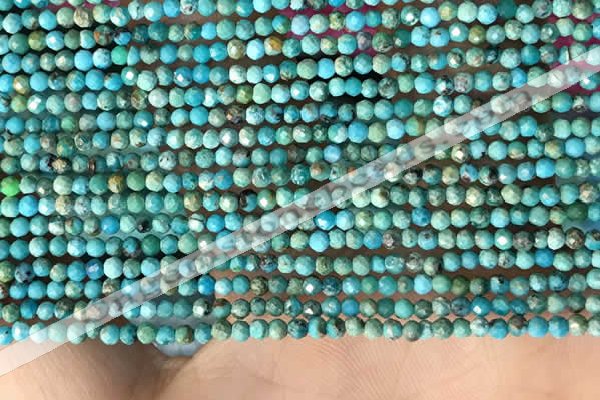 CTG2129 15 inches 2mm,3mm faceted round synthetic turquoise beads