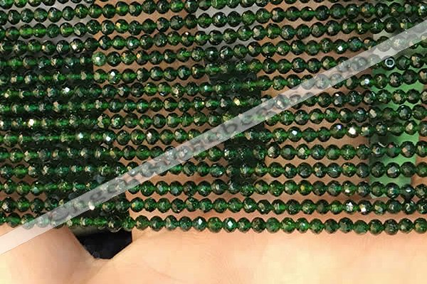 CTG2134 15 inches 2mm,3mm faceted round green goldstone beads