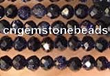 CTG2135 15 inches 2mm,3mm faceted round blue goldstone beads