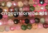 CTG2140 15 inches 2mm,3mm & 4mm faceted round natural tourmaline beads