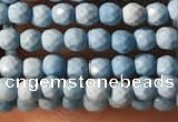 CTG2150 15 inches 2mm,3mm faceted round synthetic turquoise beads