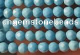 CTG2152 15 inches 2mm,3mm faceted round synthetic turquoise beads