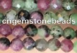 CTG2183 15 inches 2mm,3mm faceted round ruby zoisite beads