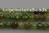 CTG219 15.5 inches 3mm faceted round tiny green garnet beads