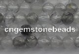 CTG220 15.5 inches 3mm faceted round tiny cloudy quartz beads