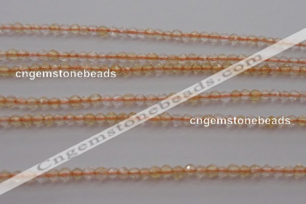 CTG221 15.5 inches 3mm faceted round tiny citrine beads