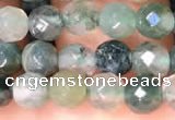 CTG2221 15 inches 2mm,3mm & 4mm faceted round moss agate beads