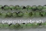 CTG224 15.5 inches 3mm faceted round tiny green rutilated quartz beads