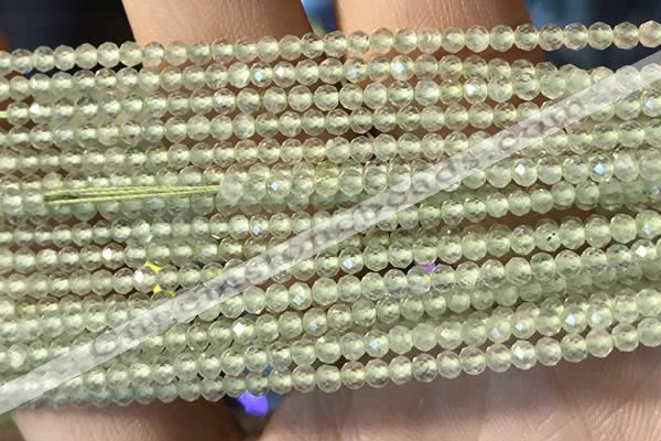 CTG2246 15 inches 2mm faceted round natural prehnite beads