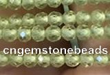 CTG2250 15 inches 2mm faceted round natural olive quartz beads