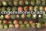 CTG2252 15 inches 2mm faceted round unakite gemstone beads