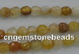 CTG226 15.5 inches 3mm faceted round tiny yellow botswana agate beads