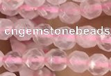 CTG2500 15.5 inches 4mm faceted round rose quartz beads