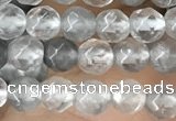 CTG2505 15.5 inches 4mm faceted round cloudy quartz beads