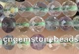 CTG2509 15.5 inches 4mm faceted round fluorite beads wholesale